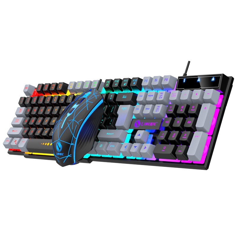 Gaming Keyboard Mouse And Headset Combo - Gaming Tri-Color Combo: Silent Mech-Feel Membrane