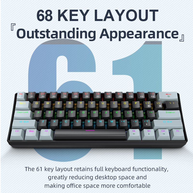 Gaming Keyboard And Mouse For Xbox - APAYADO K61 Mini Mechanical Keyboard,Wired,61 Keys,Phantom