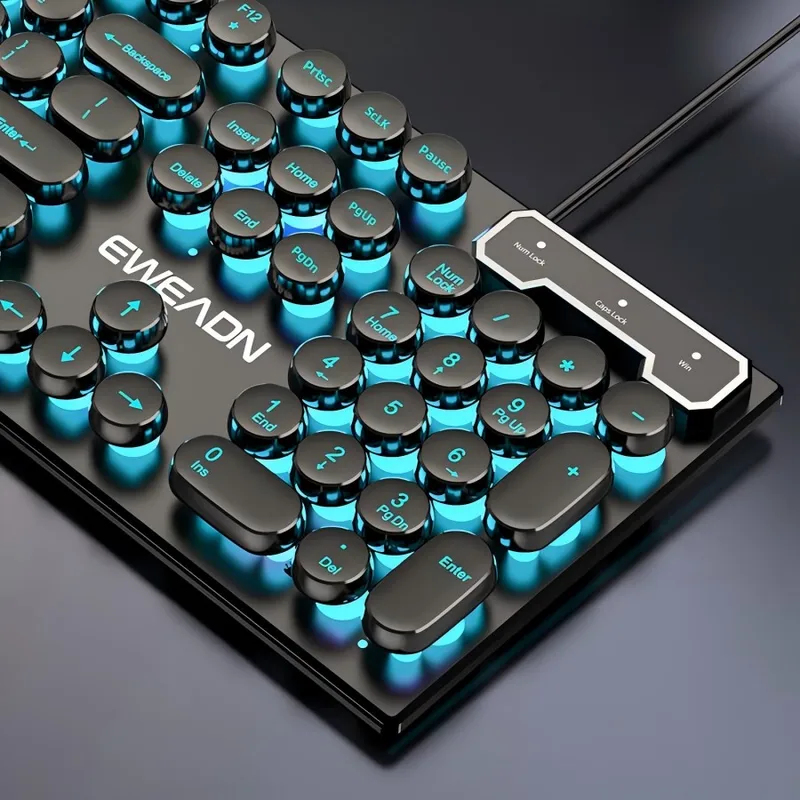 Gaming Keyboard And Mouse Wireless - Retro Punk Mechanical Feel Keyboard Mouse