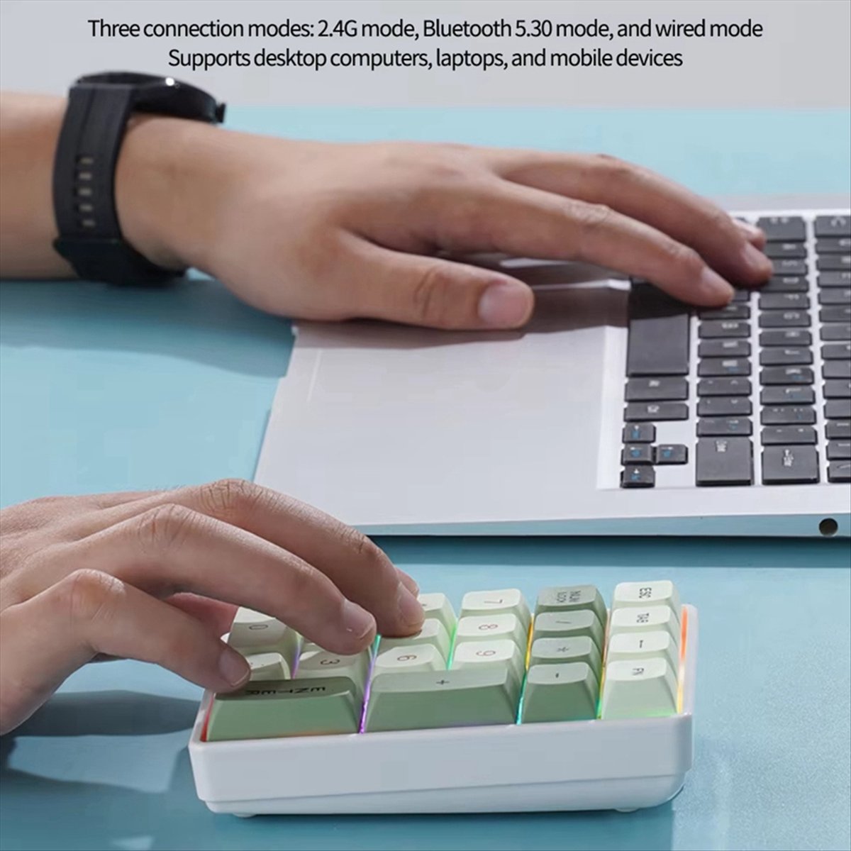 Gaming Keyboard No Number Pad - N86R 21Keys Mini Keyboard 2.4G Wireless