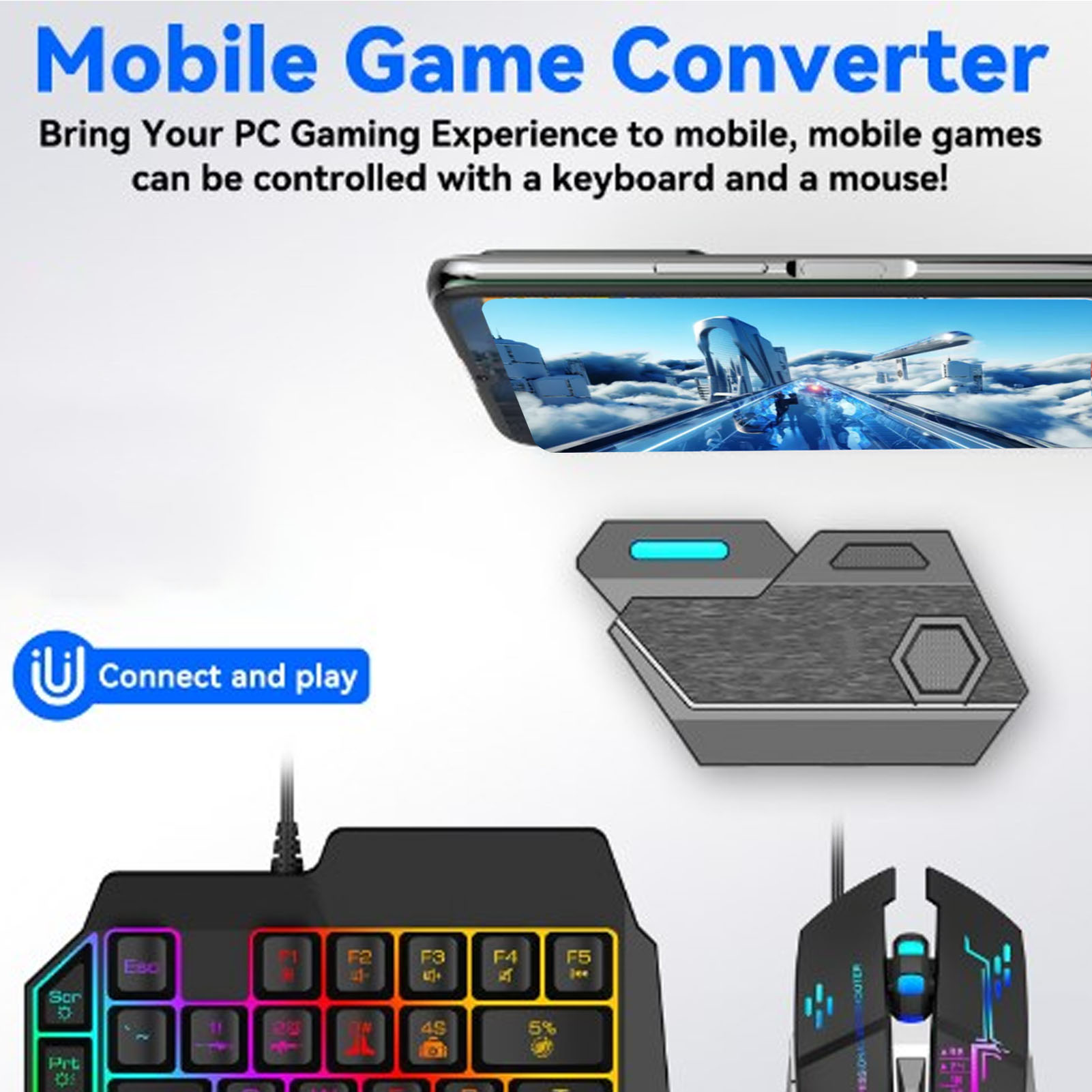 Gaming Keyboard And Mouse Mobile - Mobile Game Combo Pack Bluetooth Connection