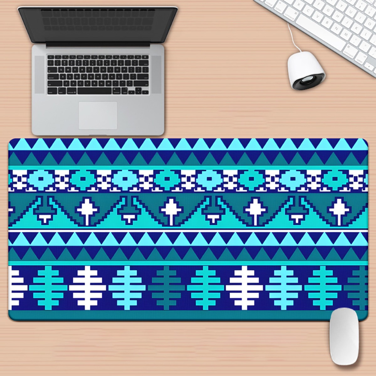 Gaming Keyboard Brand - Brand Tribal Blue HD Printed Desk