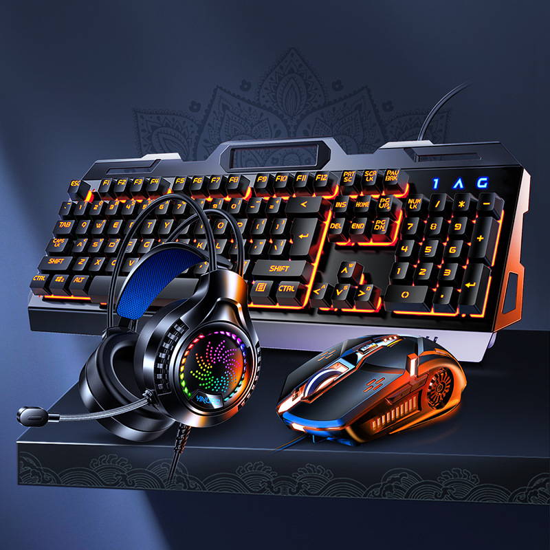 Gaming Keyboard Mouse And Headset Combo - V2g5 Gaming Mechanical Handle Metal Keyboard