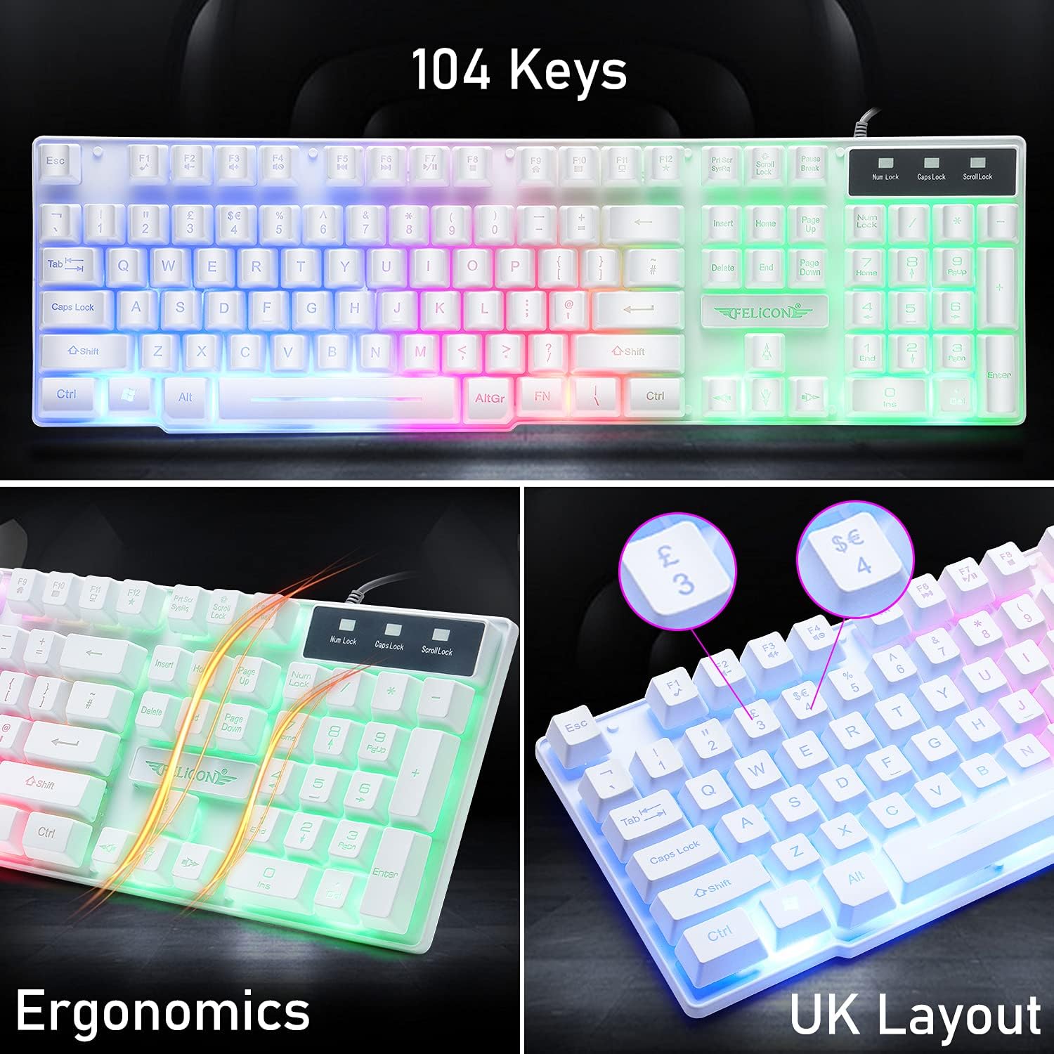 MAMBASNAKE T11 UK 100% Gaming  - đánh giá và giá Gaming Keyboard And Mouse Combo