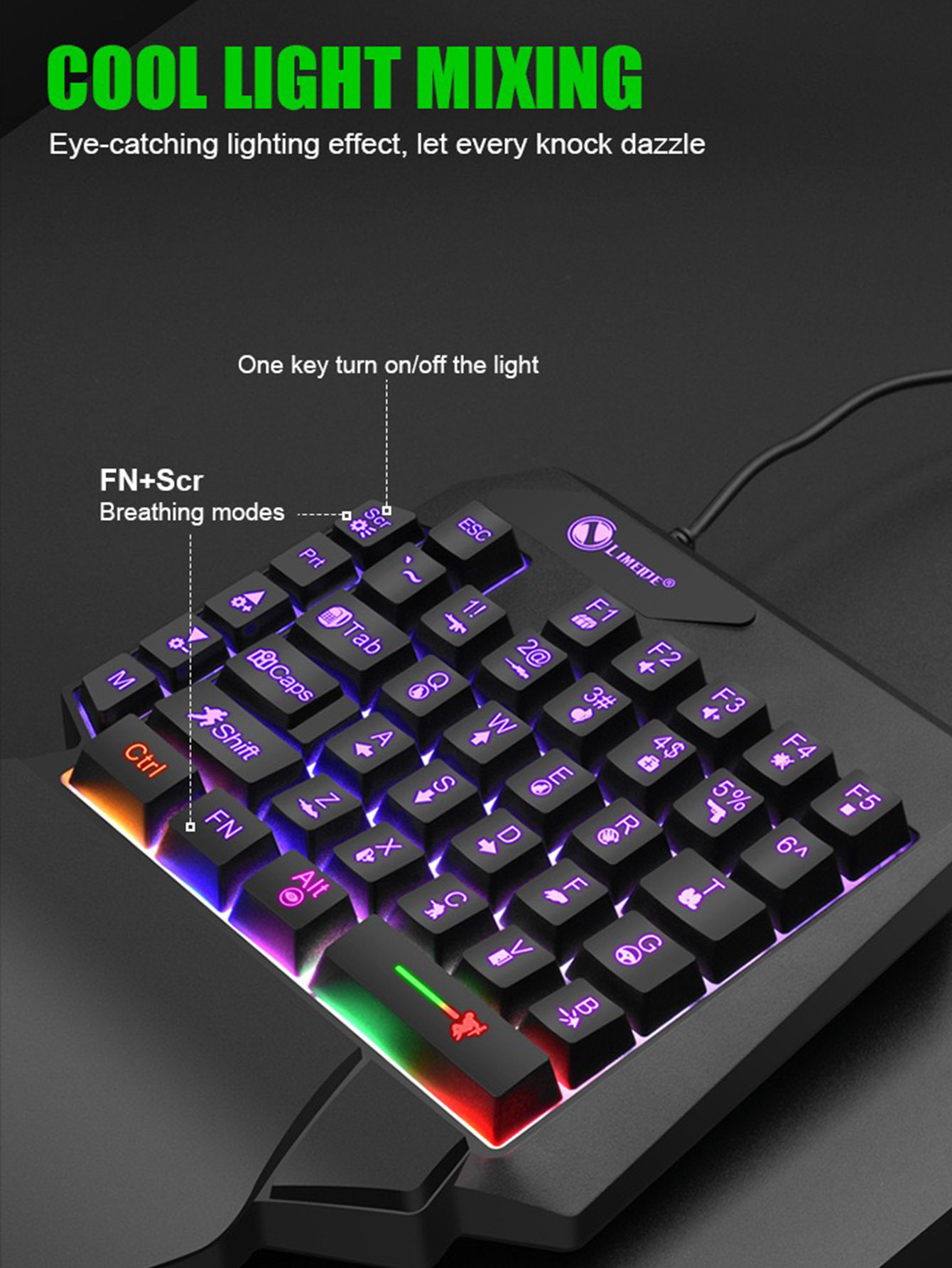 Mechanical one-handed light ga - đánh giá và giá Gaming Keyboard And Mouse For Xbox