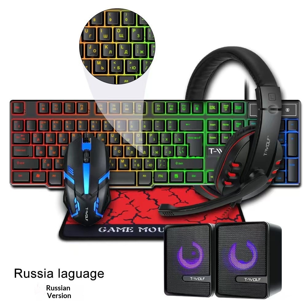 Spanish Russian Keyboard Layou - đánh giá và giá Gaming Keyboard Mouse And Headset Combo