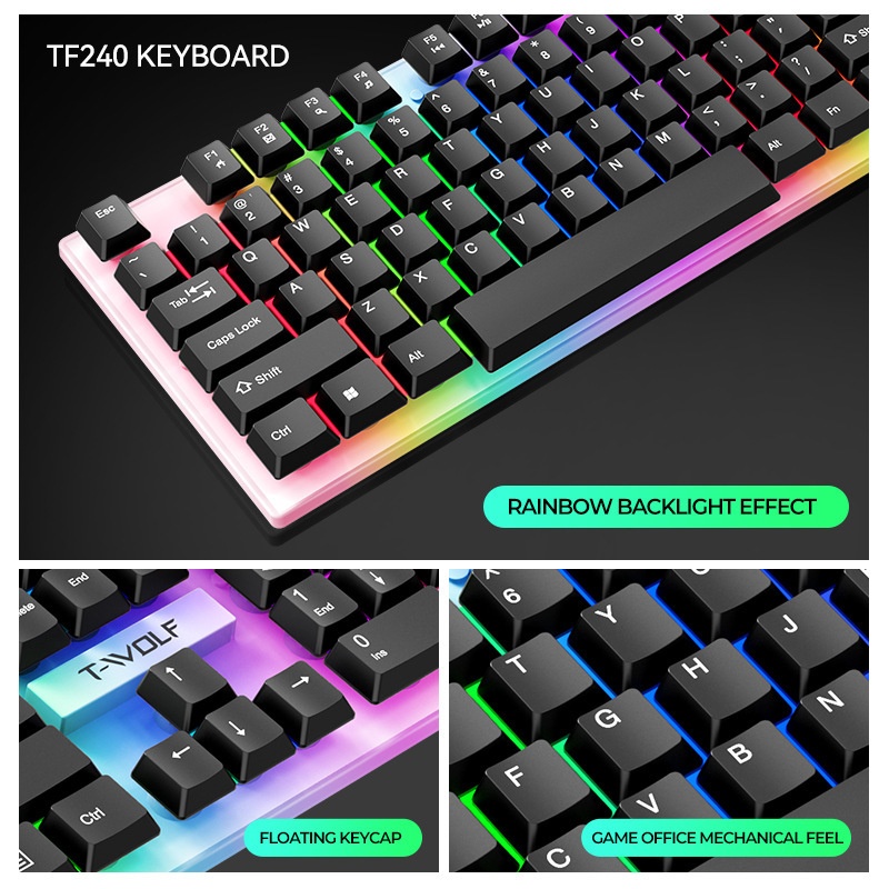 T-Wolf Tf240 4 In 1 Spanish Ga - đánh giá và giá Gaming Keyboard Mouse And Headset Combo