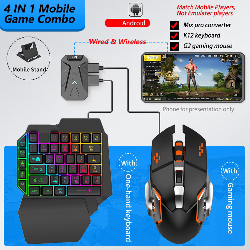 Mobile Games Converter Gaming  - đánh giá và giá Gaming Keyboard And Mouse Mobile