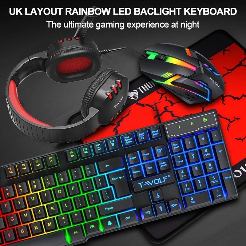2026 4-In-1 Wired Gaming Keybo - đánh giá và giá Gaming Keyboard Mouse And Headset Combo