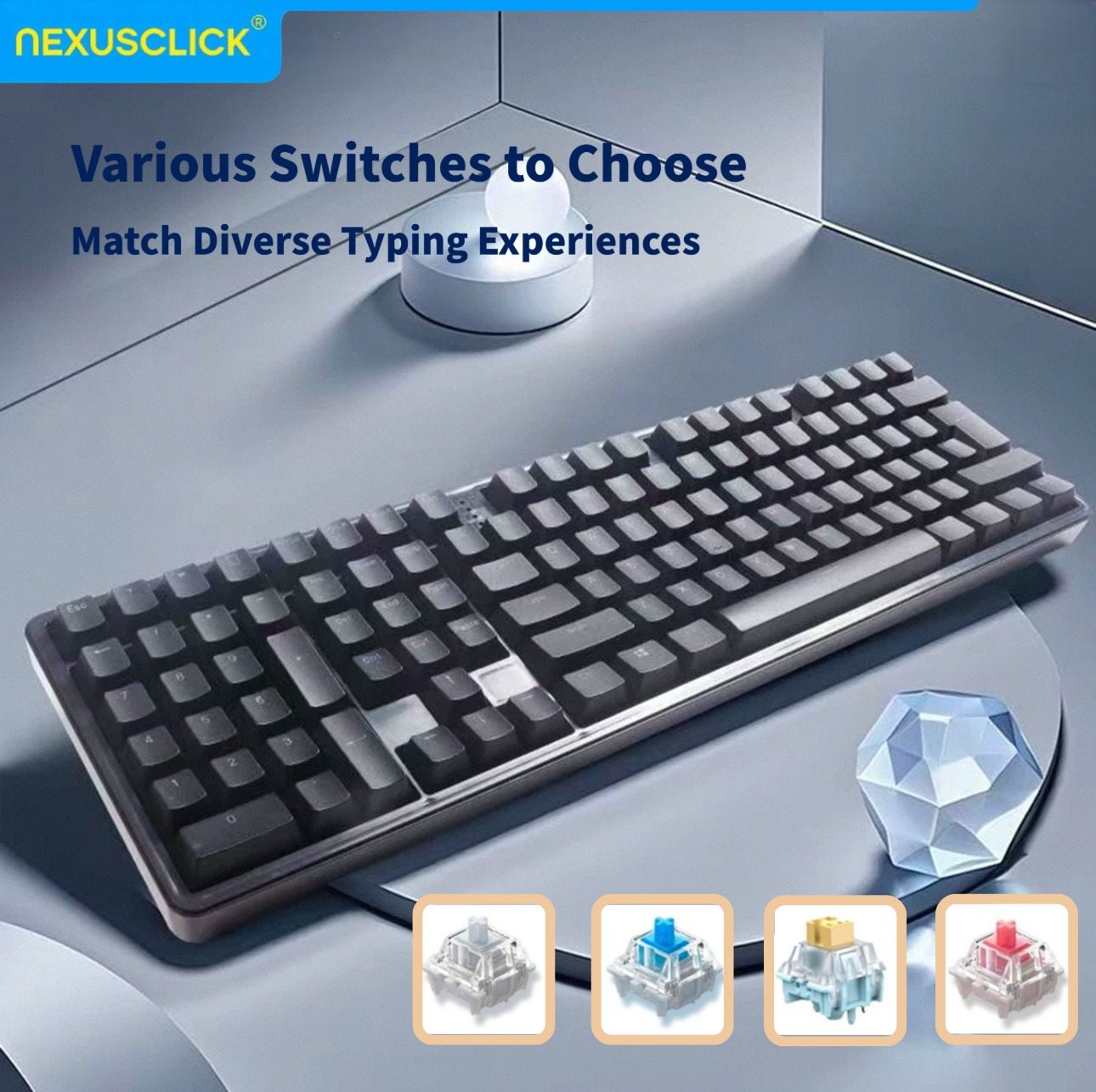 NexusClick Ergonomic Left Hand - đánh giá và giá Gaming Keyboard No Number Pad